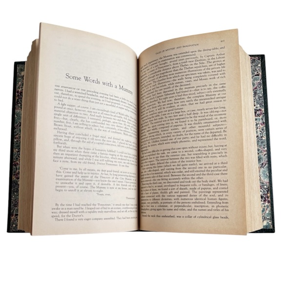 Hardcover Book Edgar Allen Poe Collection Faux Leather Bound Green with Gold - Picture 3 of 12